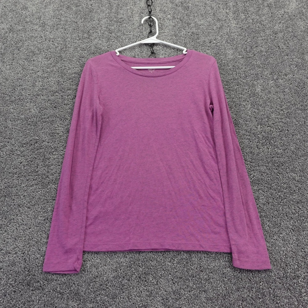 Mossimo Supply Co T Shirt Womens Small Purple Crew Neck Long Sleeve Cotton Blend